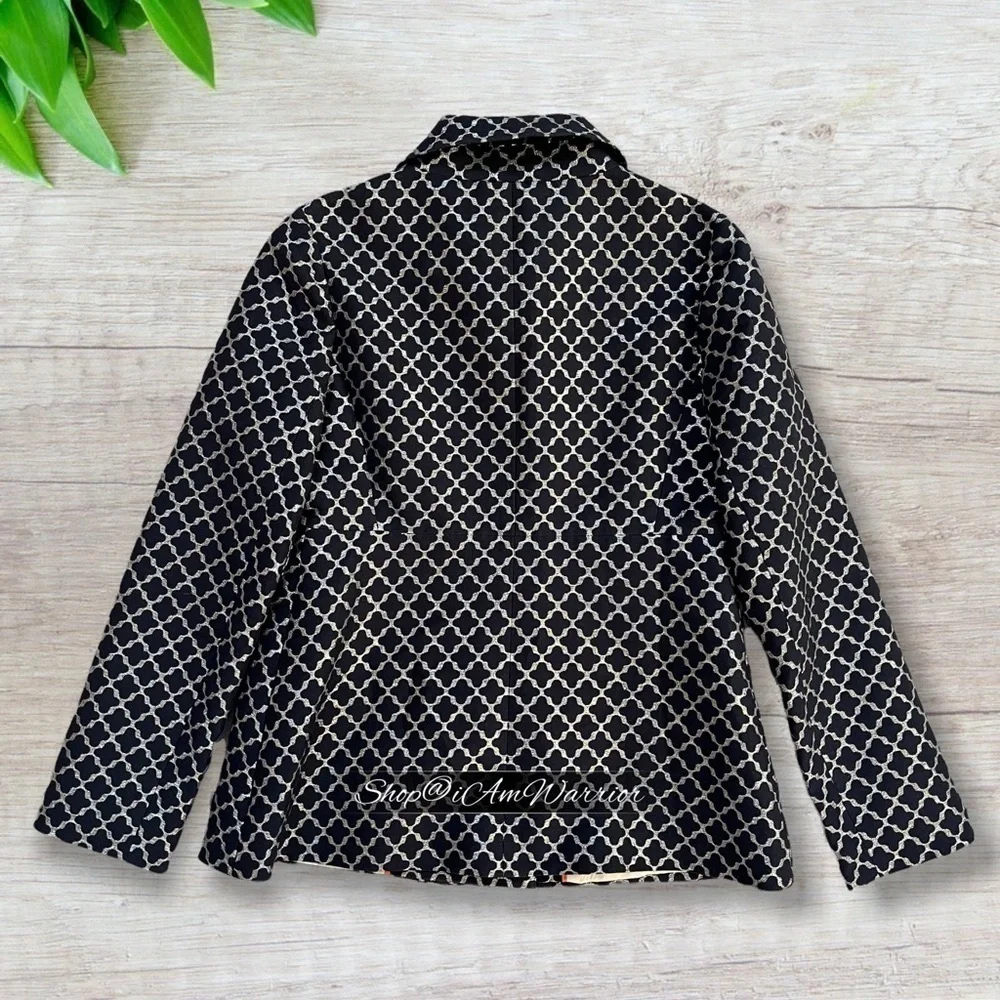 Kate Spade cotton/silk navy metallic design trench jacket *shop@iamwarrior